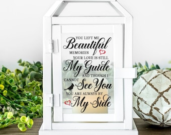 Memorial Lantern Svg, You Left Me Beautiful Memories, Family Loss Saying Svg, Remembrance Svg, Comfort Sympathy Quote, In Loving Memory Svg