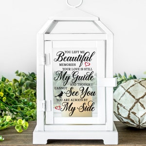 Linterna conmemorativa Svg, me dejaste hermosos recuerdos, frase de pérdida familiar Svg, recuerdo Svg, cita de consuelo y simpatía, en memoria amorosa Svg