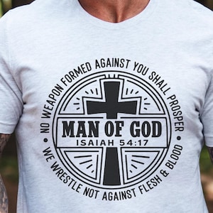 Camisas cristianas para hombres Svg, Camisas de hombre de Dios Svg, Isaías 54:17 Svg, Camisas con versículos bíblicos para hombres Svg, Camisas con versículos bíblicos para hombres Svg, Camisas religiosas Svg