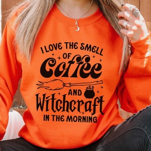 Ik hou van de geur van koffie en hekserij in de ochtend, sarcastische Halloween Svg, Funny Witch Svg, Witch Mug Quote, Hocus Pocus, Ketel