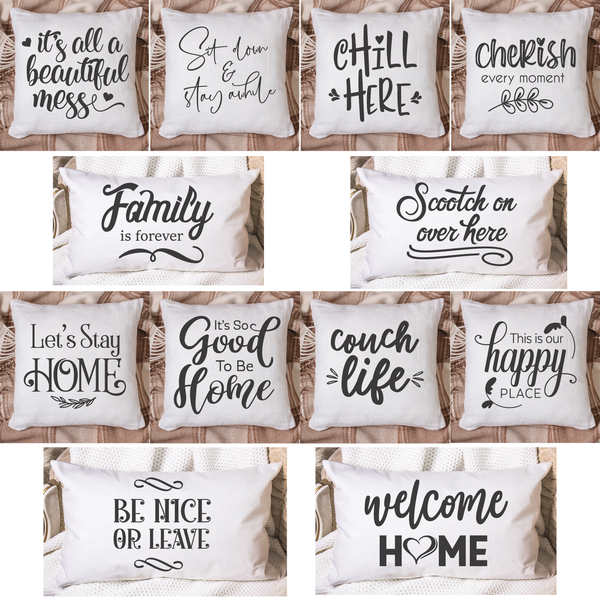 Pillow Quotes Bundle Pillow Sayings Svg Pillow Svg Designs Etsy UK