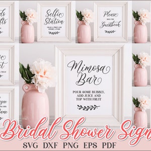 Bruidsdoucheborden, bundelhuwelijksvg, bruidsfeestborden, bruiloftsfeestprintables, kaarten en geschenkenteken, eten en drinken tekensvg