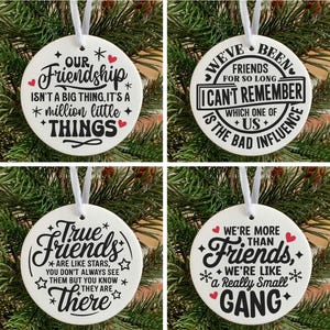 Vrienden ornament Svg, vriendschap ornament ontwerp, kerst ornament Svg, vakantie vriend cadeau Svg, beste vriend citaat, echte vriend zegt Svg