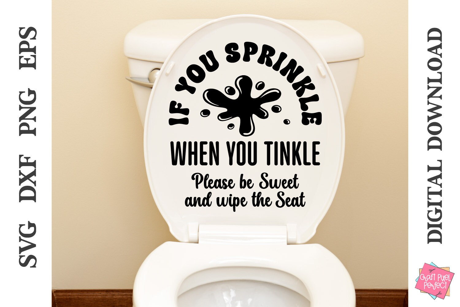 Lustiges Badezimmer-Schild – „Please Be Kind To The Septic“ – Aus Acryl, 12,2x11,9 Cm