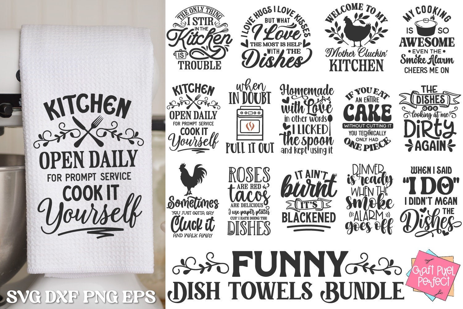 Funny Dish Towel Sayings Svg Bundle Kitchen Humor SVG Tea -  Denmark