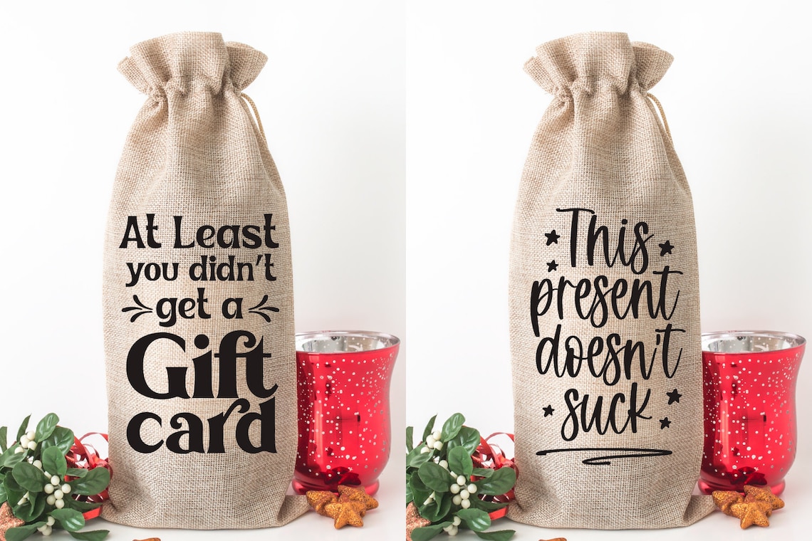 Funny Gift Bag Quotes Wine Bag Svg Bundle Gift Tag Sayings Etsy