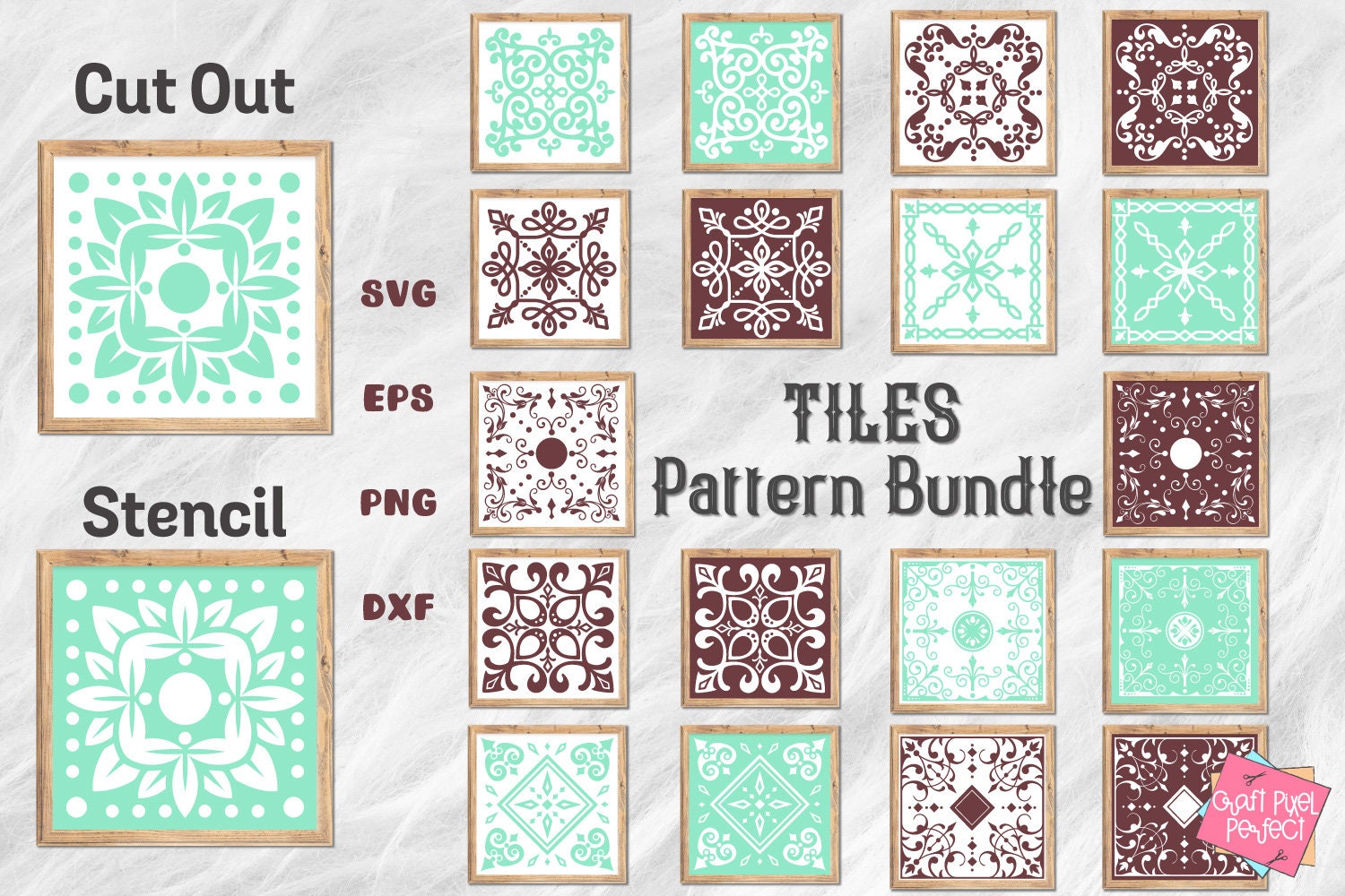 Tile Patterns Svg, Coaster Svg, Tile Stencils Svg, Vintage Tile Svg ...