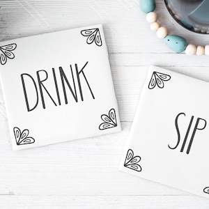 Coaster Svg Bundle, Drink Coaster Svg, Wine Saying Svg, Beer Quote Svg, Coffee Coaster Svg, Floral Monogram Svg, Tea Saying Svg, Wine Svg image 6