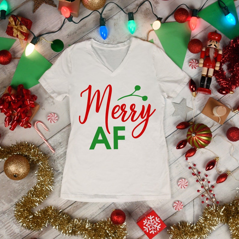 Download Merry AF Svg Funny Christmas Svg Merry AF Shirt Svg | Etsy