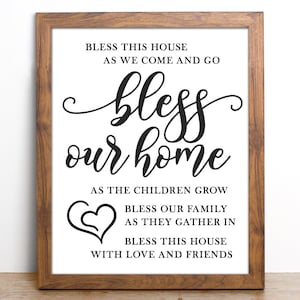 Bless Our Home svg, Familientreffen-Signatur, Familiensegen-Svg, Home-Spruch, Schneidebrett-Spruch, Küchenschild-Spruch, Freunde-Zitat-Svg
