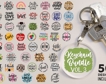 Keychain SVG Bundle, Keychain Quotes Bundle, Keychain Svg, Keyring Svg, Keychain Cut Files, Acrylic Keychain Bundle, Mom Quote Svg