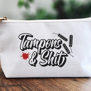 Grappige periode tas Svg, Tampons tas Svg, cosmetische tas gezegden Svg, make-up tas citaten, rits zakje Svg, maandelijkse cyclus Svg, vrouw hygiëne Svg