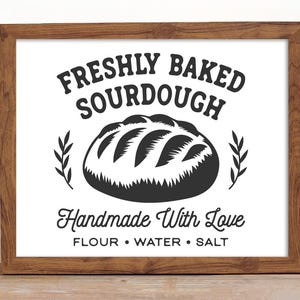 Pan de masa madre Svg, Letrero de pan casero Svg, Horneado casero Svg, Pan de masa madre Svg, Amante del pan Svg, Letrero de cocina Svg, Delantal para hornear Svg