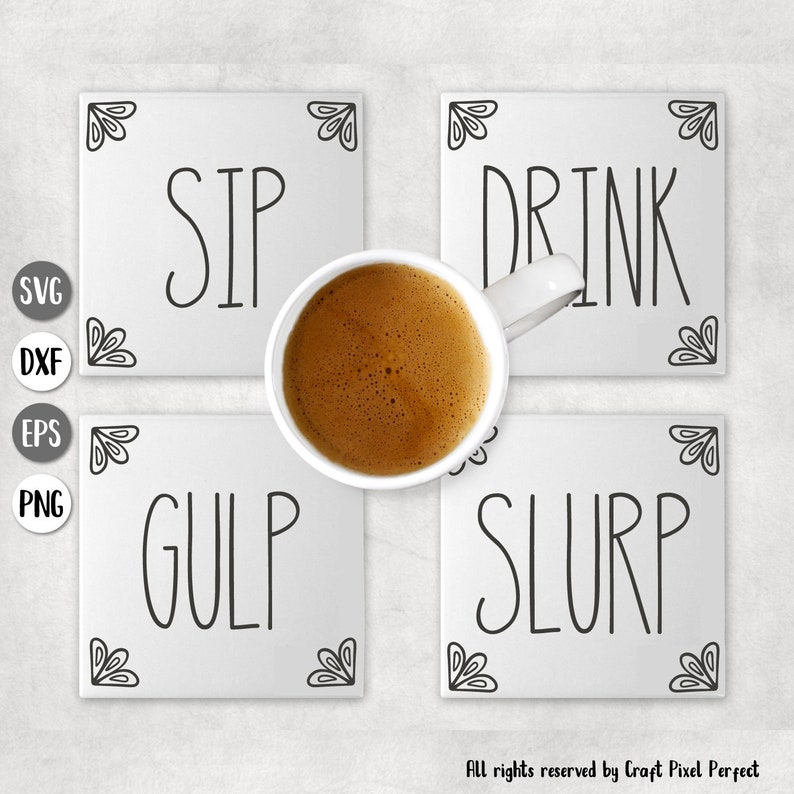 Download Sip Drink Slurp Gulp Svg Coaster Svg Designs Wine Svg | Etsy