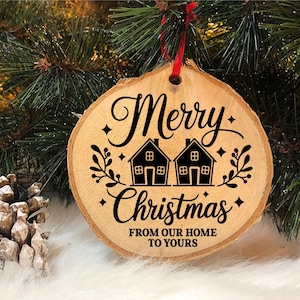 Nachbar Ornament SVG, Frohe Weihnachten Ornament SVG, Von unserem Zuhause zu Ihrem, Familien Ornament SVG, Weihnachtsandenken SVG, Geschenk Ornament SVG