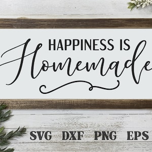 La felicidad es casera Svg, hogar Svg, letrero de inauguración de la casa Svg, letrero de hogar Svg, toalla de cocina Svg, diseño de almohada Svg, cita de hogar Svg, cocina Svg