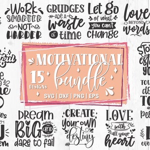 May include: A set of 15 motivational quotes in black text on a white background. The quotes include "Love deeply and forgive quickly", "Work smarter not harder", "Grudges are a waste of time", "Let go of what you can't change", "Love beyond words", "Nothing can stop a good idea", "I am delightful", "Choose to shine", "Stop underestimating yourself", "Tough times don't last, tough people do", "Opportunities don't happen, you create them", "Dream big and dare to fail", "Create your own destiny", "Love with all your heart", and "Live every moment".