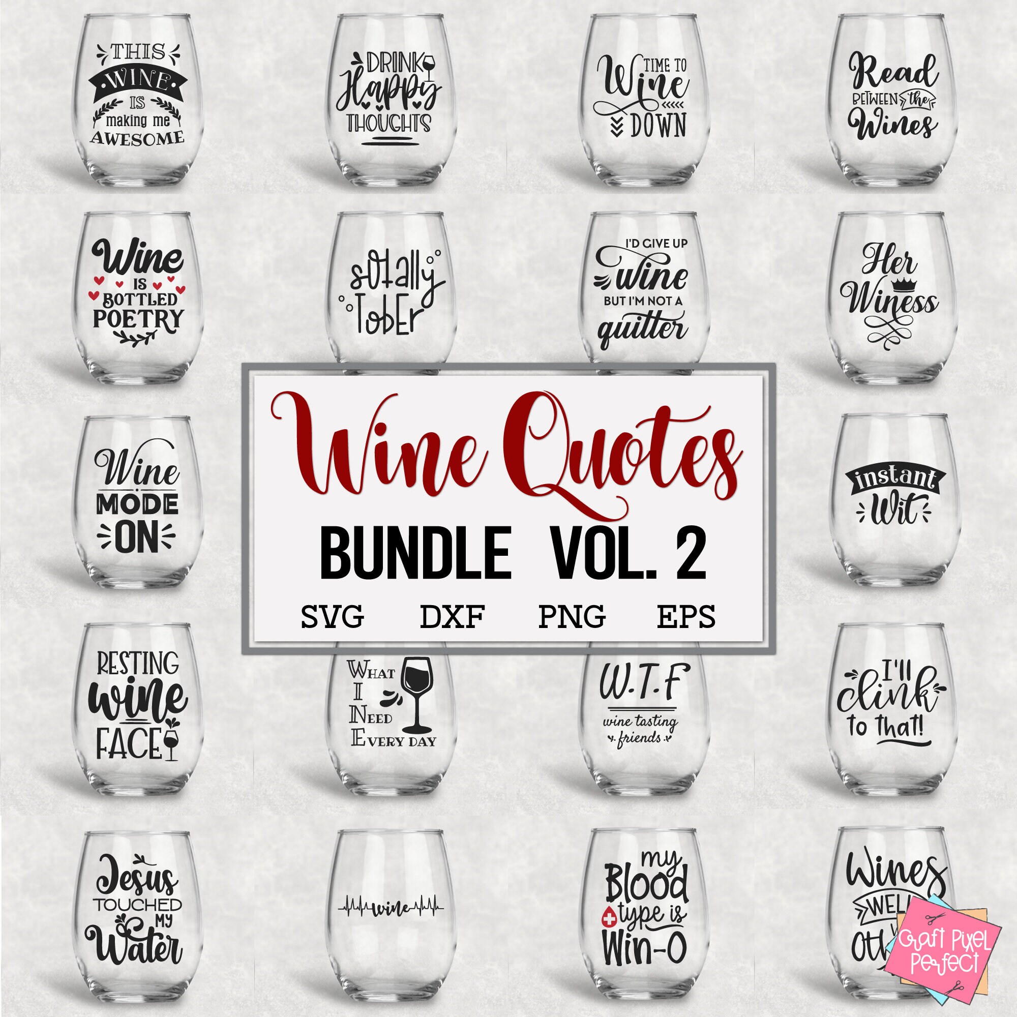 Wine Svg Bundle Wine Glass Svg Svg Bundle Wine Sayings Svg Etsy