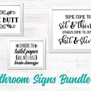 Bathroom Sign Svg Bundle, Funny Bathroom Svg, Restroom Quotes Svg, Bathroom Sayings Svg, Bathroom Svg, Svg For Wood Signs, Svg Design Bundle image 6