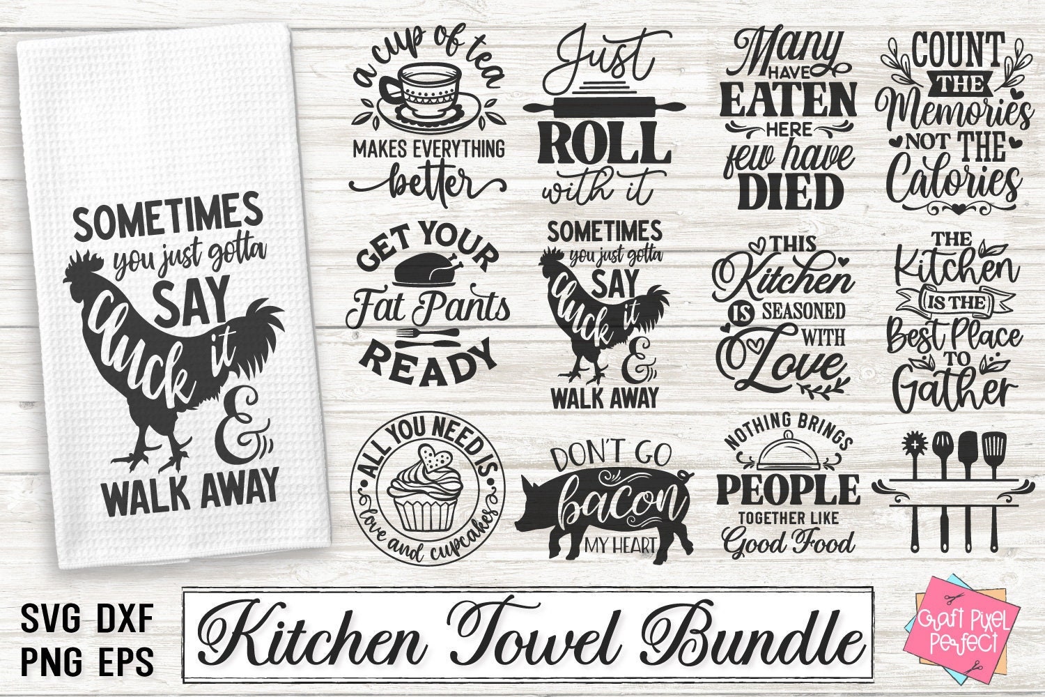 Funny Kitchen Towel SVG Bundle Sarcastic Kitchen Quotes Svg Etsy