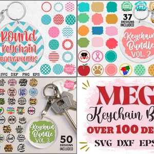 Llavero Mega Paquete Svg, Llavero Redondo Svg, Llavero Svg, Refranes para Llaveros Acrílicos, Patrones de Llavero Círculo Svg, Pinceladas Svg,