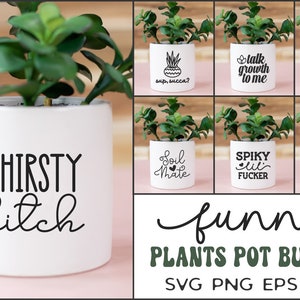 Funny Planter Sayings Svg, Succulent Svg, Cactus Svg, Plant Puns Svg, Gardening Quotes, Planter Bundle Svg, House Plant Svg, Plant Pot Svg,
