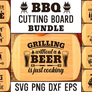 BBQ Schneidebrett SVG, Grillbrett SVG, Küche Sprüche SVG, Männer Schürze SVG, BBQ Raucher SVG, Grill Wortspiele geschnitten Datei, Papa Schürze Design