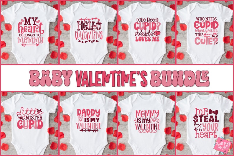 Baby Valentines Svg Bundle, 1st Valentine's Day Svg, Cupid Svg, Love Svg, Valentine Baby Sayings, Toddler Valentine Svg, Newborn Valentines image 3