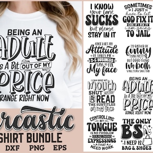 Sarcastic Tshirt Bundle Snarky Mug Sayings Funny Quotes, Funny Svg For Women, Adult Humor Svg, Funny Mom Shirt Saying, Sassy Mug Svg