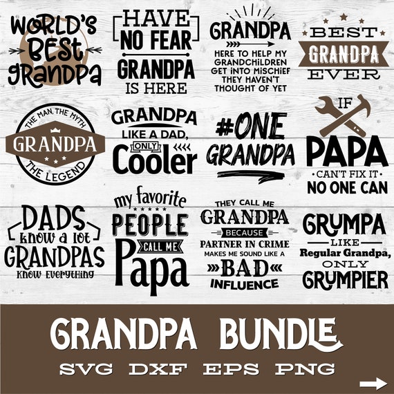 Clip Art & Image Files Embellishments Grandpa SVG Papa SVG Svg cut file ...