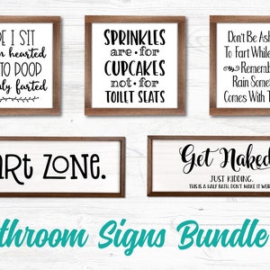 Bathroom Sign Svg Bundle, Funny Bathroom Svg, Restroom Quotes Svg, Bathroom Sayings Svg, Bathroom Svg, Svg For Wood Signs, Svg Design Bundle image 2