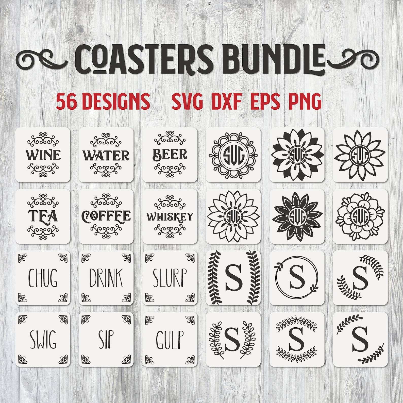 Download Coaster Svg Bundle Drink Coaster Svg Wine Saying Svg Beer | Etsy