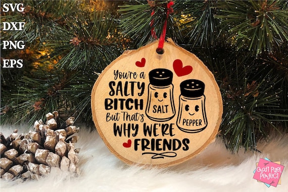 Funny Friend Ornament Svg, Inappropriate Ornament Svg, You're A Salty Bitch, Friendship Gift Svg, Christmas Keepsake, Coworker Ornament Svg