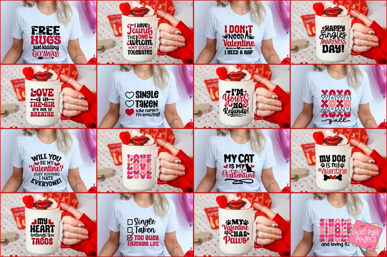 Snarky Valentines Shirt Svg, Funny Valentine Mug Svg, Valentines Sarcasm, Vday Humor, Galentine's Day Svg, Anti Valentines Svg, Single Svg image 5