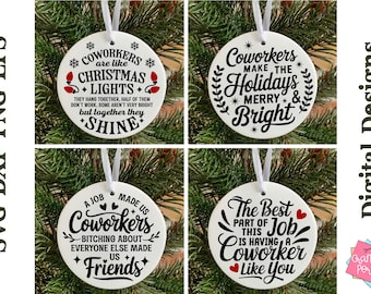 Weihnachten Coworker Ornament svg, lustiger Kollege svg, Arbeit Freunde svg, geheime Santa Coworker Geschenk svg, Büroparty svg, Arbeit Bestie svg