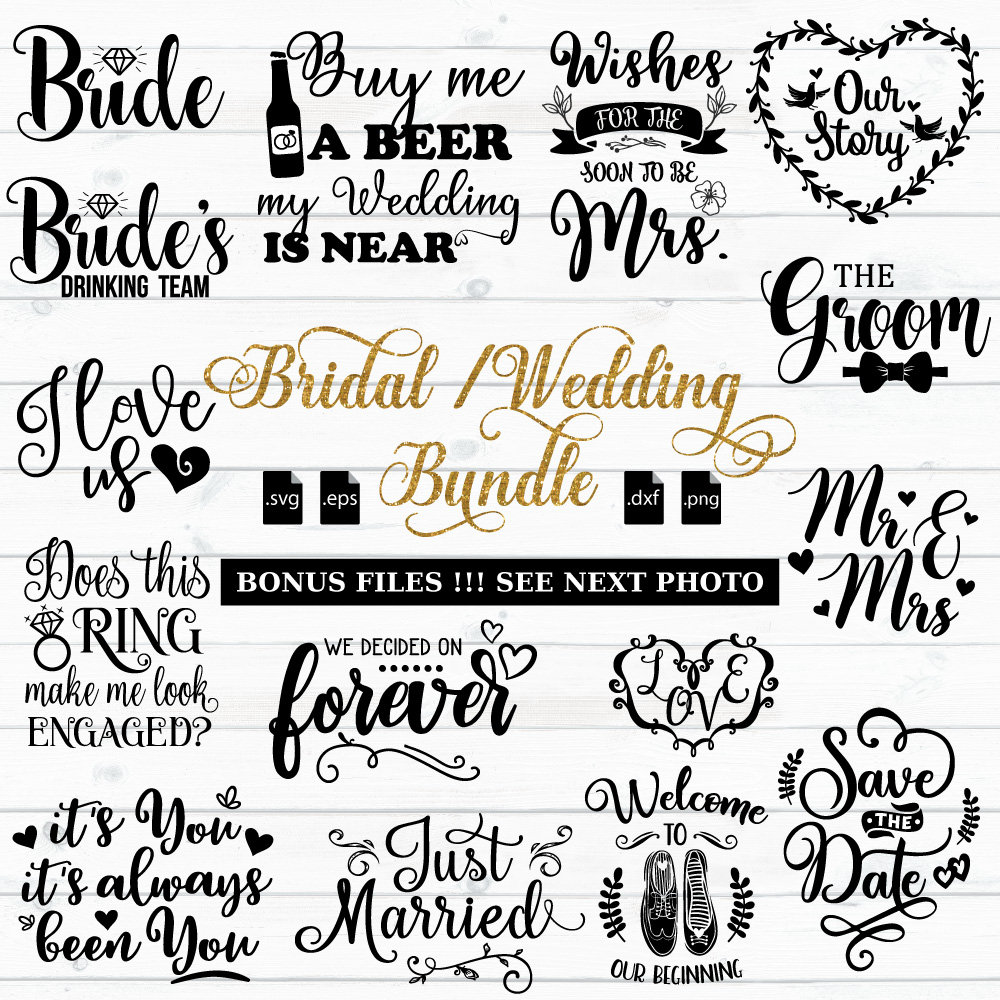 Bridesmaid SVG Bridal Party shirts SVG Bride Bundle SVG Bride Squad shirts cut files