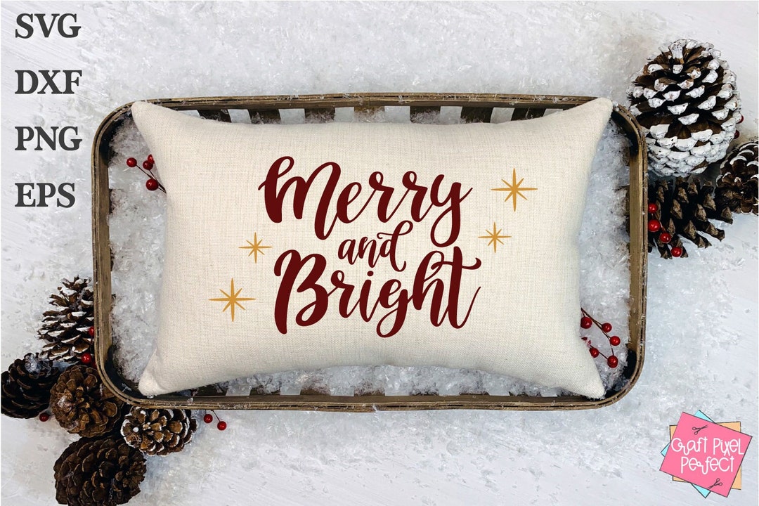 Christmas Svg Merry and Bright Svg Cut File Christmas - Etsy UK