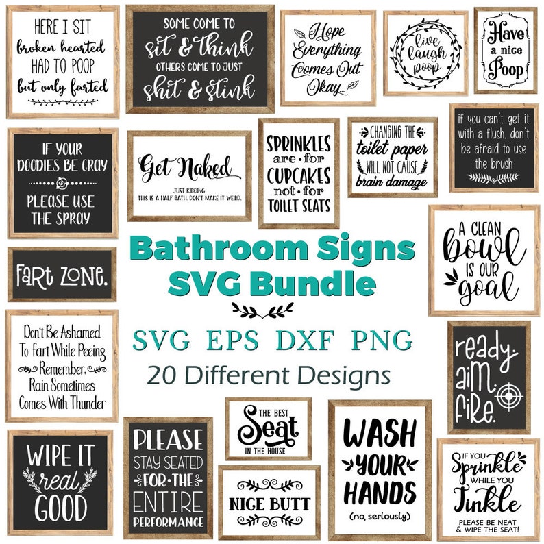 Download Bathroom Sign Svg Bundle Funny Bathroom Svg Restroom ...