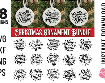 Svg For Ornaments, Round Ornament Svg, Christmas Ornament Bundle Svg, Holiday Gift Ornament Svg, Christmas Keepsake Svg, Festive Hanging Svg