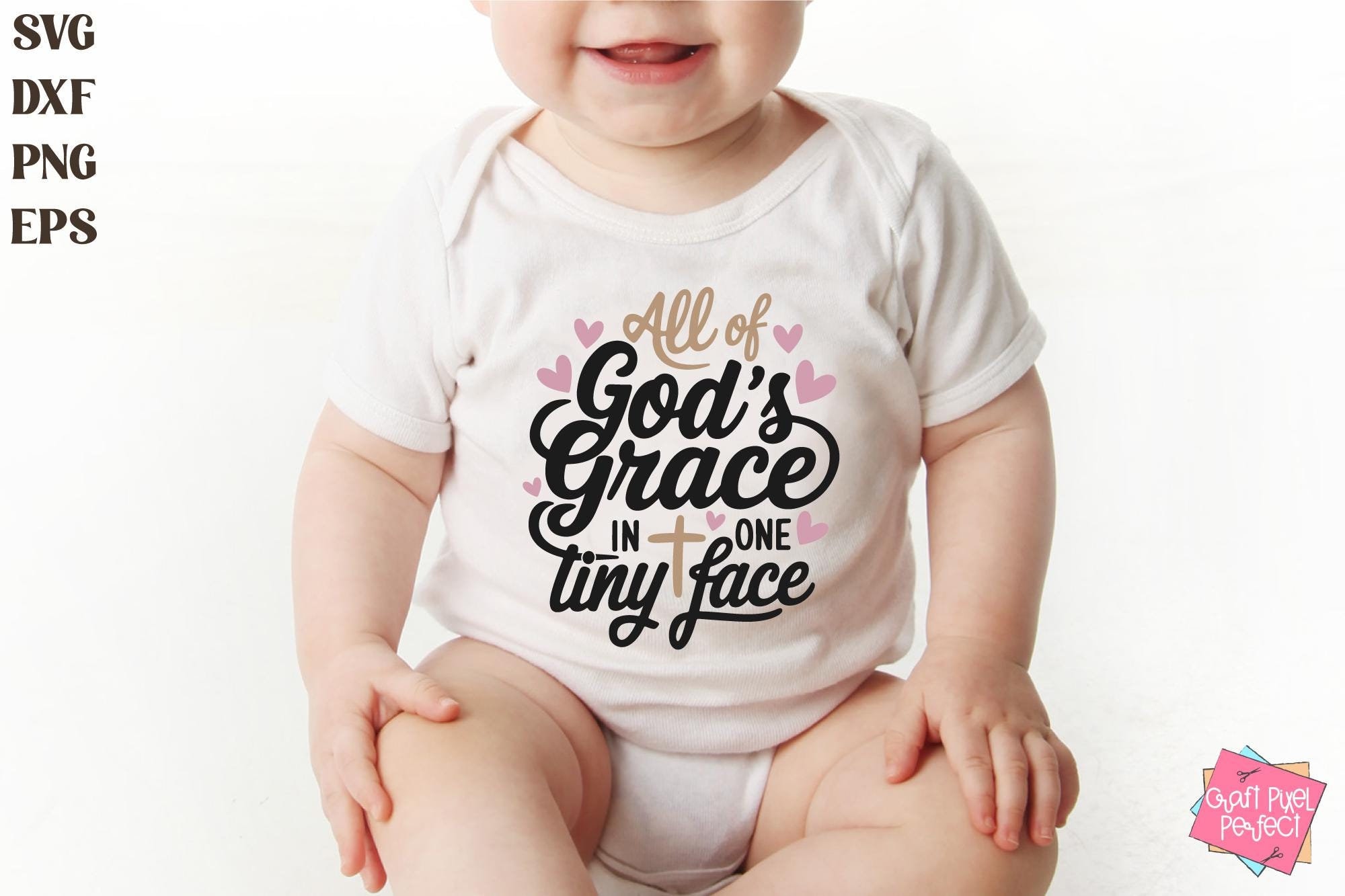 Christliches Baby-Zitat-Svg, Neugeborenen-Svg, aller Götter Anmut, Baby-Bodysuit-Svg, religiöses Baby-Svg, Baby-Cricut-Design, Säuglingssvg, Kleinkind-Svg