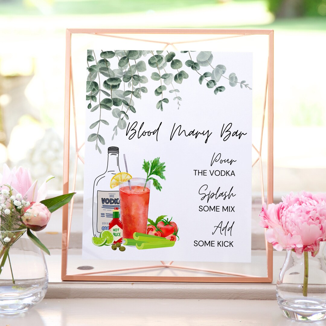 Bloody Mary Bar Sign Bloody Mary Instant Download Sign - Etsy