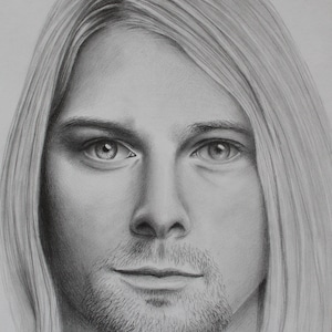 Custom Pencil Portrait from Your Photo / Custom Drawing from Photo / Kurt Cobain