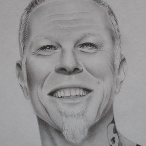 Custom Pencil Portrait from Your Photo / Custom Drawing from Photo / James Hatfield