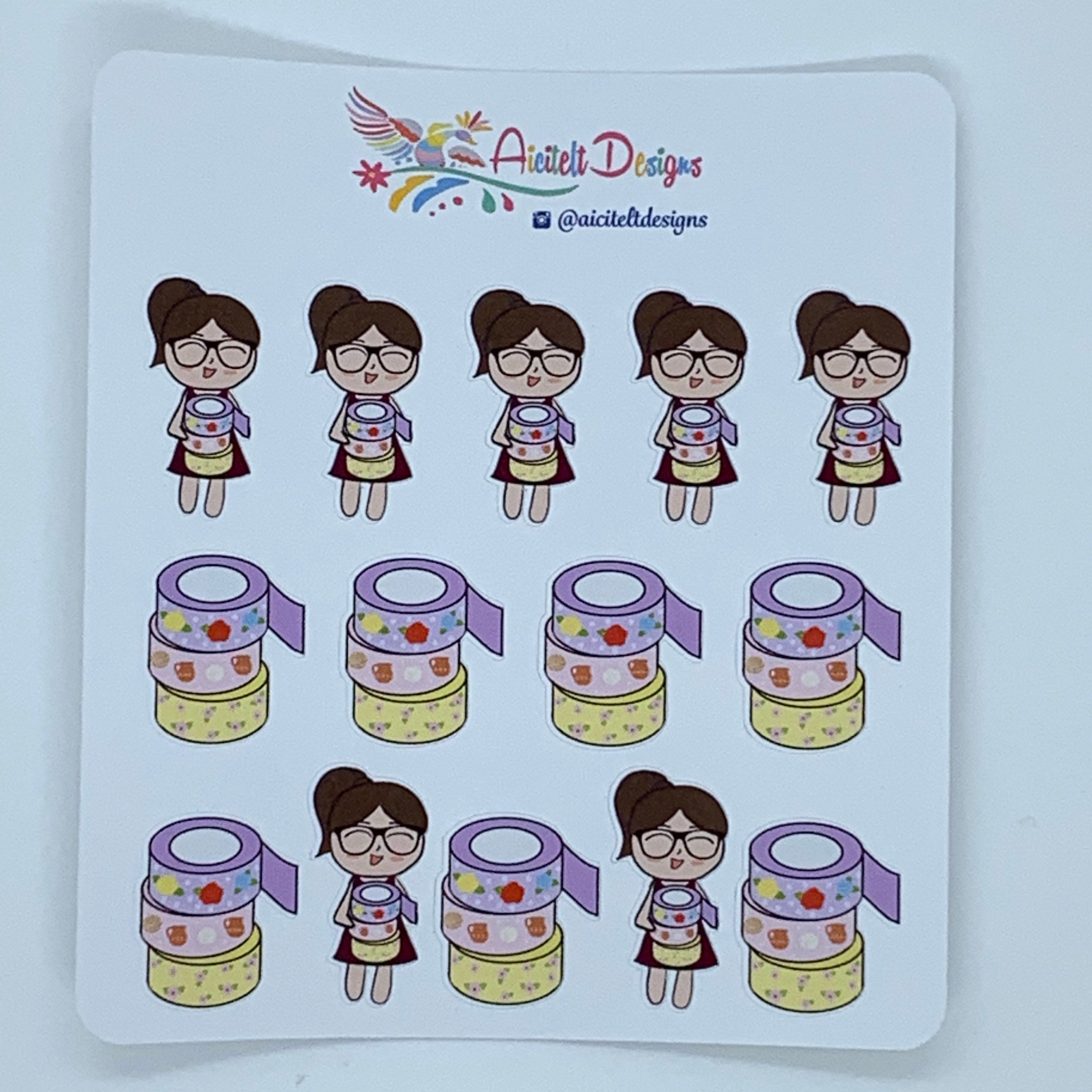 Washi Tape Stack Planner Sticker | Etsy