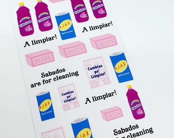 A limpiar! planner sticker