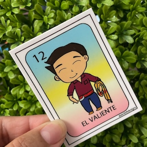 Wycięta naklejka winylowa El Valiente - Lotería