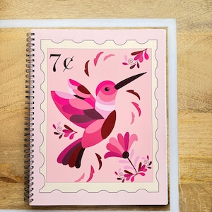 Colibri stamp spiral  notebook