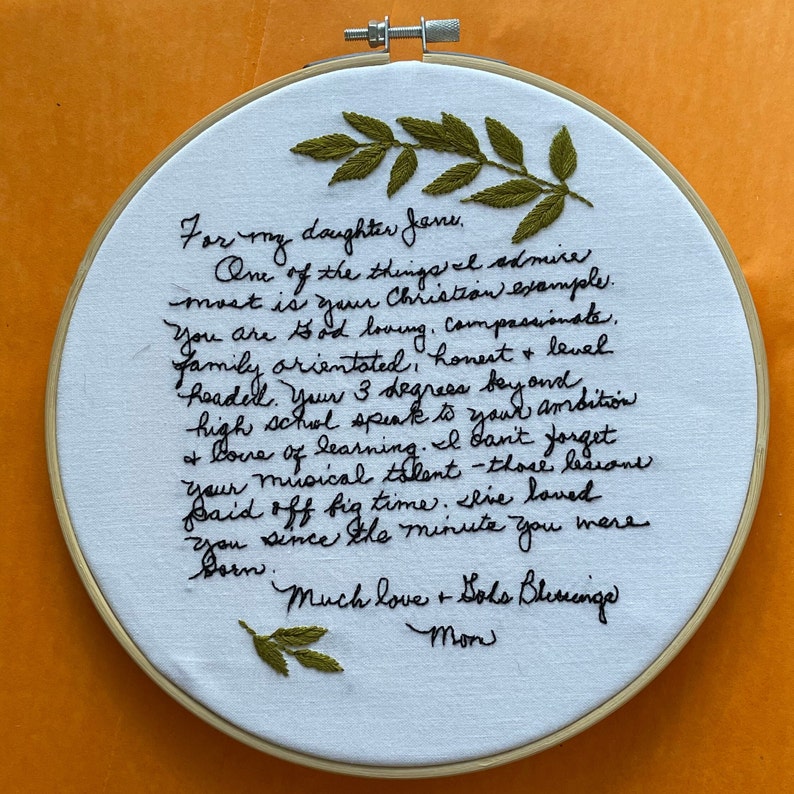 Custom 6 Handwriting Remembrance Embroidery Gift, Memorial Gift image 4