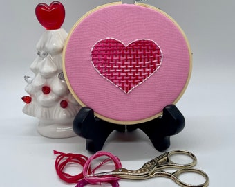 Valentine's Day Sweet Woven Heart ... 4" Embroidery Hoop