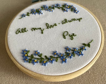 Custom 6” Handwriting Remembrance Embroidery Gift, Memorial Gift